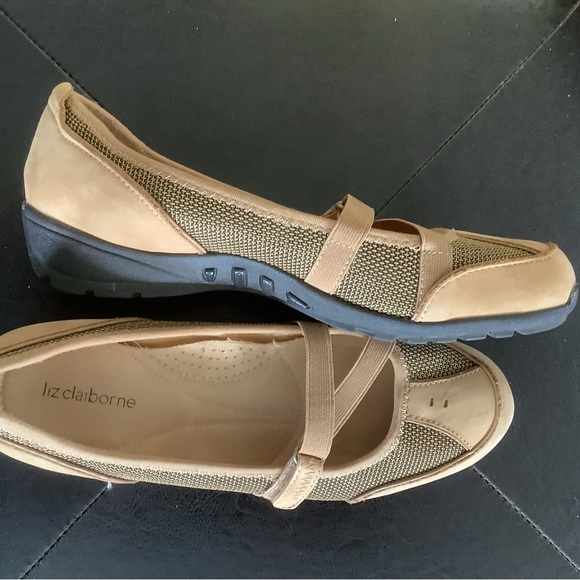 Liz Claiborne Beige Suede and Canvas Shoes - Picture 2 of 3